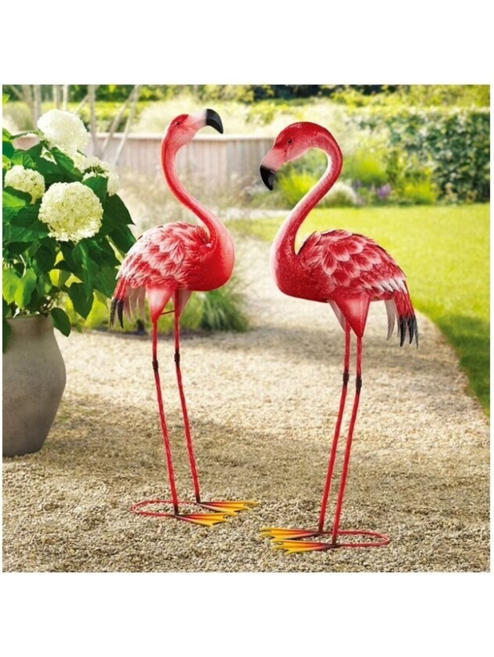 Member's Mark Metal Flamingo Statues, Set of 2